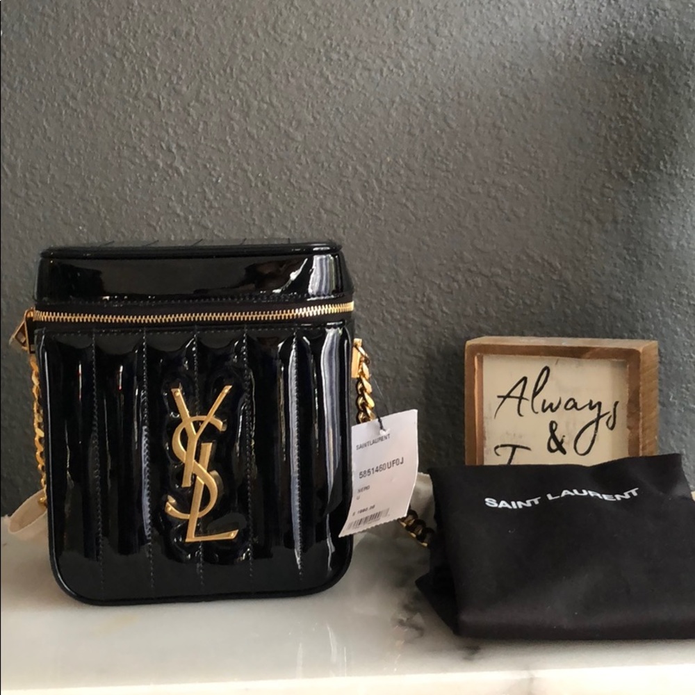 YSL Vicky Patent Leather Vanity Case Crossbody Bag